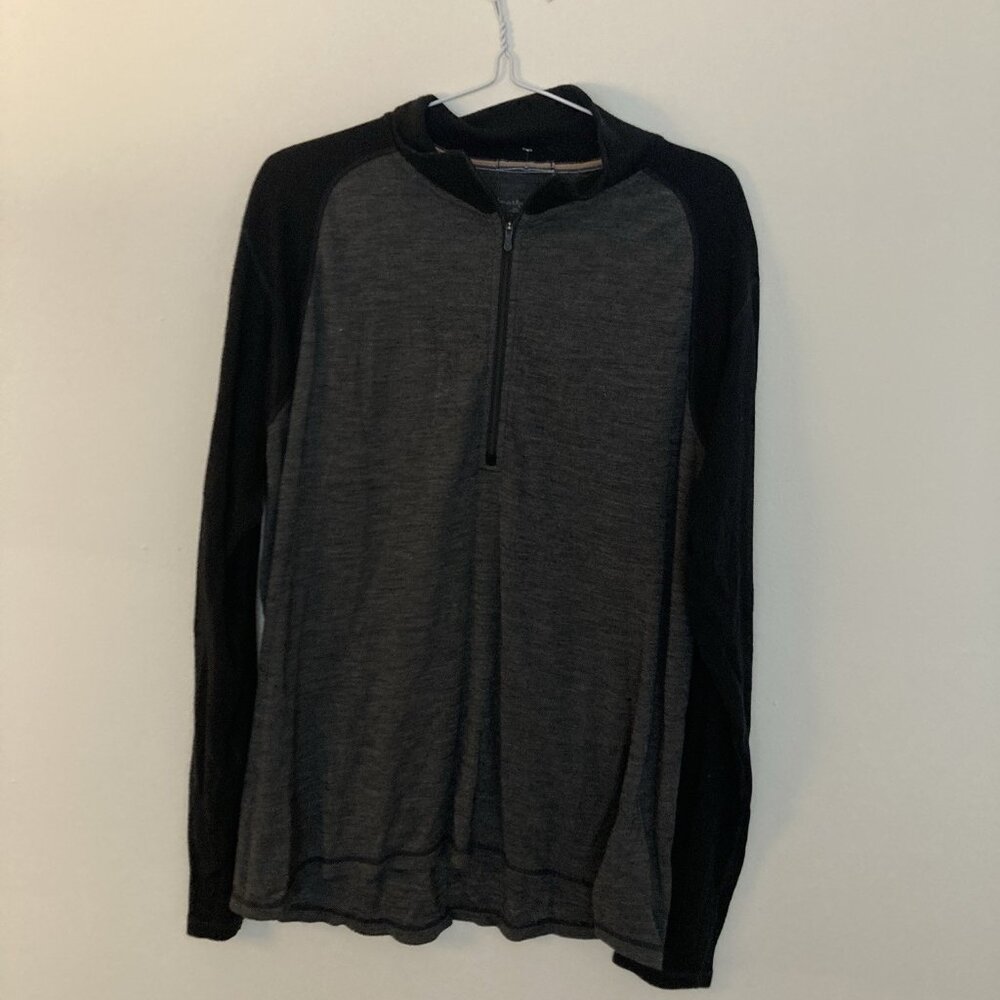 Smartwool Men’s Merino Wool Quarter Zip Sweater Black Gray Size 2XL